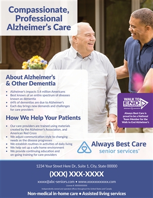 Compassionate, Professional Alzheimer's Care Flyer