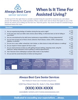 When Is It Time For Senior Living Referral Services Flyer