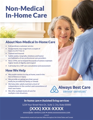 Non-Medical In-Home Care Flyer