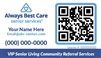 Senior Living Community Referral Services Business Card