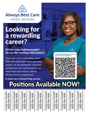 Caregiver Job Posting Flyer With QR Code