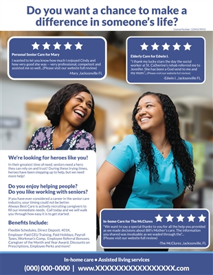 Caregiver Hiring w/ Testimonials Flyer