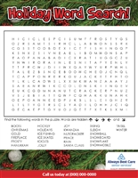 Holiday Word Search Flyer