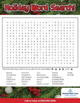 Holiday Word Search Flyer