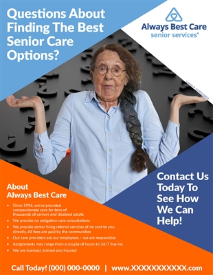 Questions About Senior Care Flyer