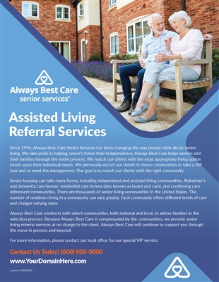 Senior Living Referral Services Flyer