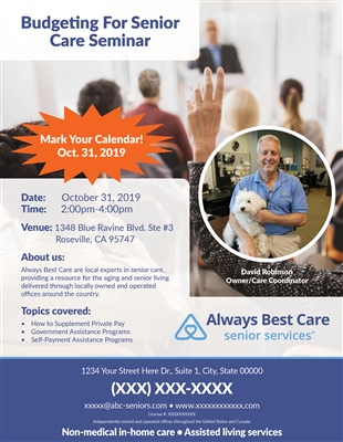 Budgeting For Senior Care Seminar