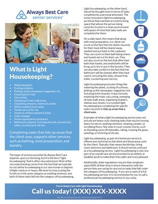 Light Housekeeping Flyer