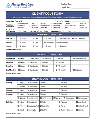 Client Intake Form (Fillable)