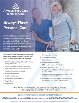 Always There Personal Care Flyer