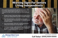 Warning Signs For Seniors Living Independently Handout