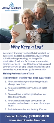 Blood Sugar Log Rack Card