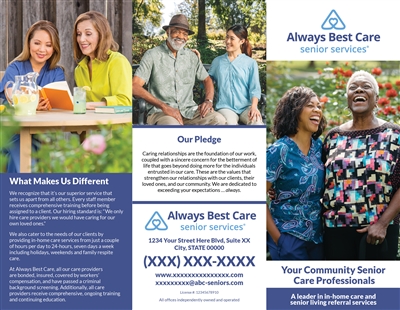 3 Panel Senior Care Professionals Brochure