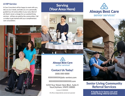 Senior Living Community Referral Services Tri-Fold Brochure