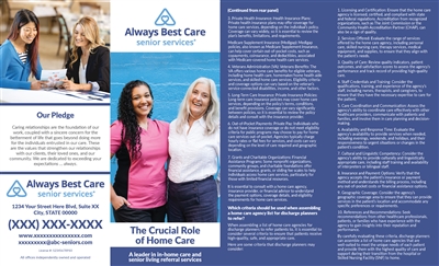 The Crucial Role of Home Care 4 Panel Brochure